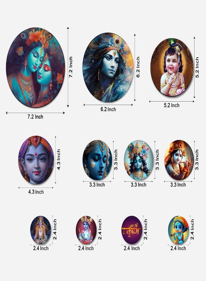 Kaameri Bazaar MDF Decorative Wall Mount Living Room Decoration Item for Home, Office, Room, Balcony, Shop | Eye Catching Print | KBC1101 | Pack of 11 Pieces - Image 3